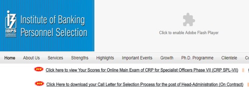 IBPS SO Mains Score Card Link