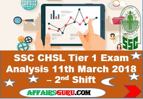 SSC CHSL Tier 1 Exam Analysis 11th March 2018 Shift 2