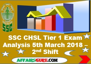 SSC CHSL Tier 1 Exam Analysis 5th March 2018 - Shift 2