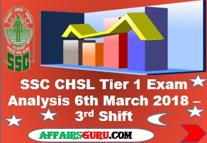 SSC CHSL Tier 1 Exam Analysis 6th March 2018 - Shift 3