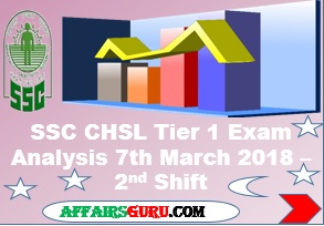SSC CHSL Tier 1 Exam Analysis 7th March 2018 Shift 2