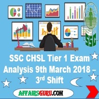 SSC CHSL Tier 1 Exam Analysis 9th March 2018 - Shift 3 AffairsGuru