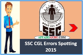 SSC CGL Error Spotting 2015