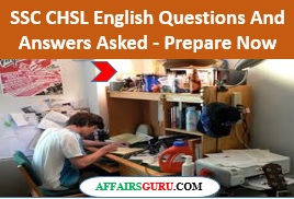 SSC CHSL English Questions And Answers Asked