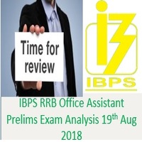 IBPS RRB Office Assistant Exam Analysis 19th Aug 2018
