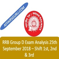 RRB Group D Exam Analysis 25th September 2018 All Shifts(1st, 2nd, 3rd)