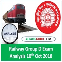 Railway Group D Exam Analysis 10th Oct 2018