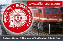 Railway Group D Document Verification Admit Card